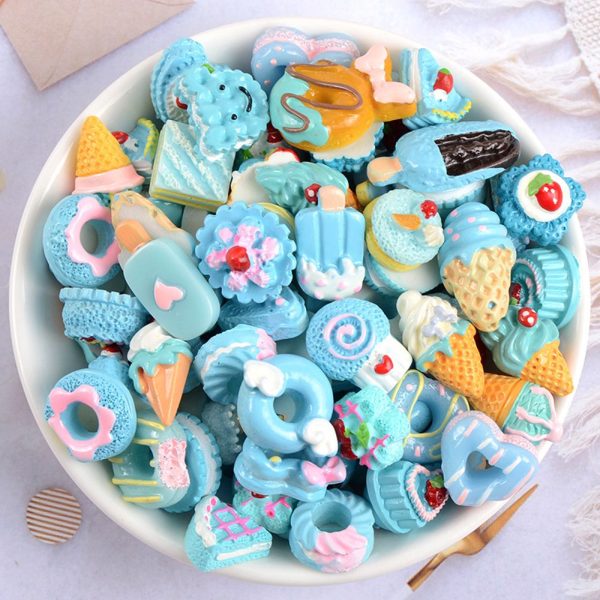 10Pcs Bag Y2k Kawaii Nail Art Decoration DIY Nail Charms 3D Donut Ice Cream Bear Candy Lollipop Nail Figure Exquisite Nail Tools Sale