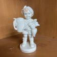 BOY WITH STEIN AND VEGETABLES IN WHITE GLAZE. JAPAN Online Sale