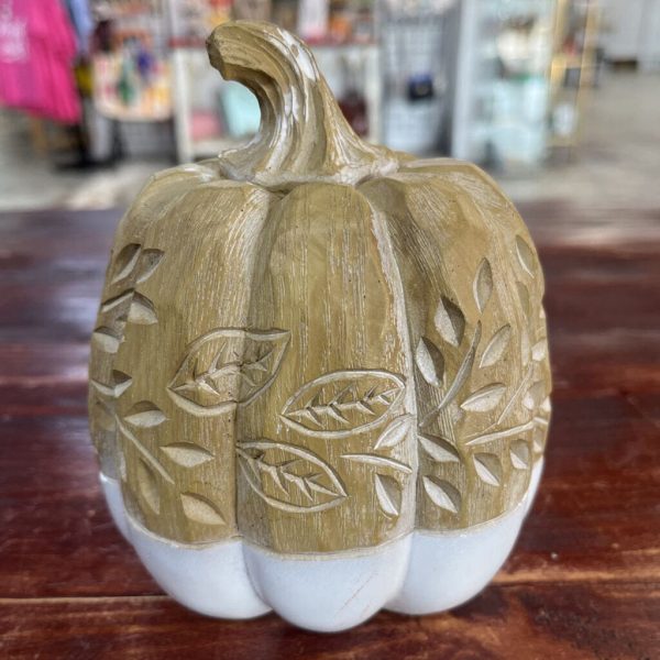 WOODEN CRAVED PUMPKIN Hot on Sale