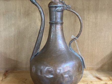 ANTIQUE COPPER BRASS GOOSE NECK PITCHER (AS IS) Cheap