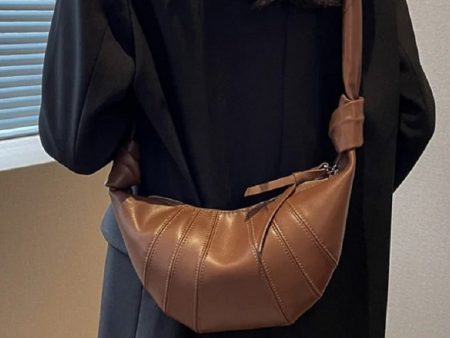 ZENANA VEGAN LEATHER CROISSANT CROSSBODY BAG For Discount