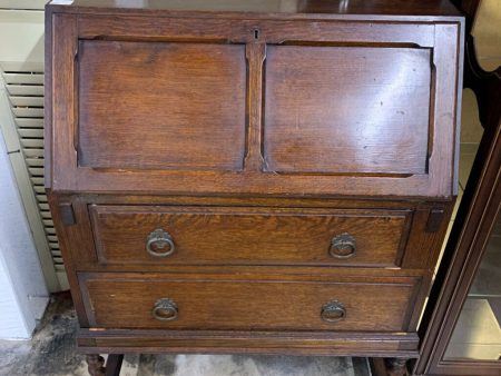 SOLID OAK BARLEY TWIST ENGLISH DESK For Discount