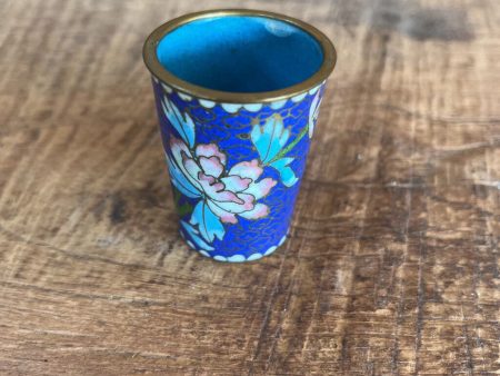 VINTAGE CLOISONNE TOOTHPICK HOLDER BLUE Online