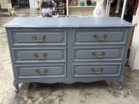 GREY 6 DRAWER FRENCH PROVINCIAL DRESSER Online