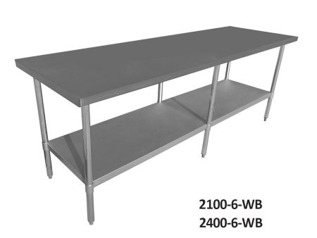 Modular Systems Eco 304 Stainless Steel Table 2100X600X900 6 Legs 2100-6-WB Sale