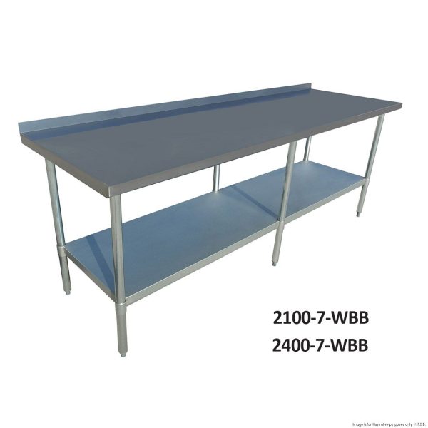 Modular Systems Eco 304 Stainless Steel Table With Splashback 2400X600X900 6 Legs 2400-6-WBB Online Sale