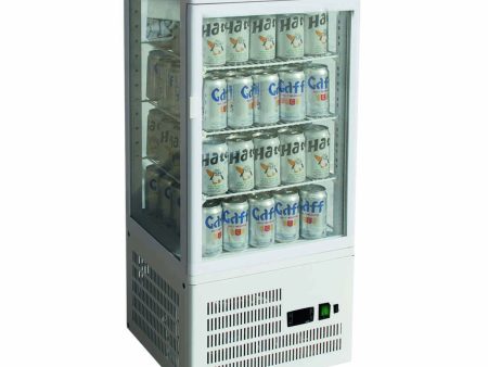 2NDs: Thermaster Four-Sided Countertop Beverage Display Fridge White TCBD78W-QLD126 Discount