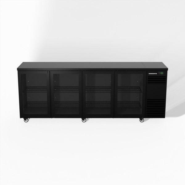 Skope BackBar 4 Glass Swing Door Fridge - BB.4.GSW - Black - Right Cooling System Online now