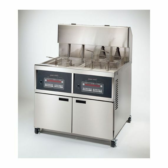 Henny Penny 340 Series Large Capacity Double Well Auto Lift Electric Open Fryer with 8000 Computron Sale