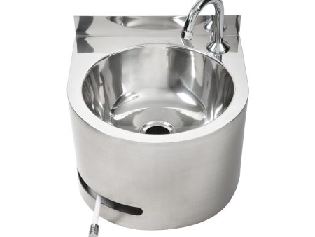 3Monkeez Round Hands Free Knee Operated Stainless Steel Basin - Complete Unit with Tempering Valve Online Hot Sale