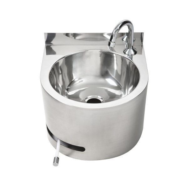 3Monkeez Round Hands Free Knee Operated Stainless Steel Basin - Complete Unit with Tempering Valve Online Hot Sale